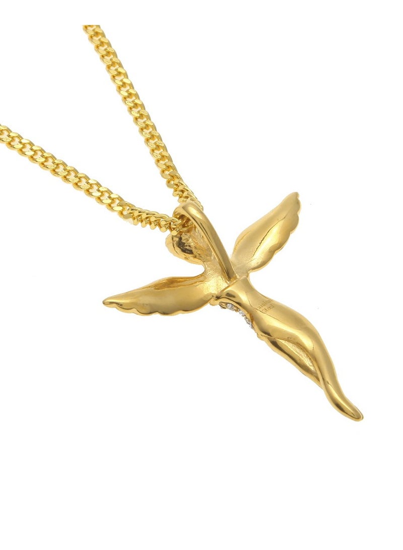 LOULUEN قلادة سلسلة سميكة مطلية بالذهب عيار 18