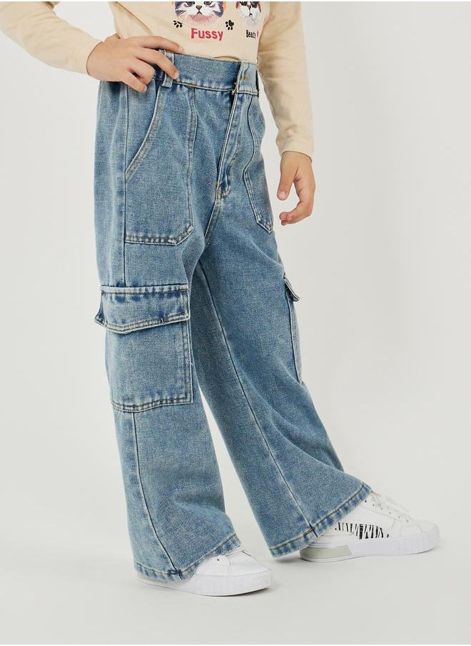 Styli - Straight Fit Jeans with Cargo Pocket Detail - Image 1