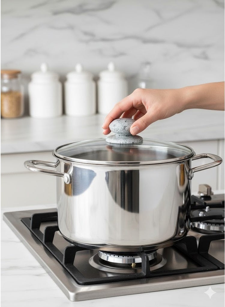 مقبض غطاء حلة بديل عالمي ومقبض قدر مقاوم للحرارة (تصميم رخامي/نقوش عصرية) – مقبض غطاء سهل الإمساك للأغطية الزجاجية والمعدنية وجميع أواني الطبخ – طقم استبدال متين بمسامير وغسالات (جوانات) – أدوات مطبخ أساسية - عبوة من 3 قطع - Image 4