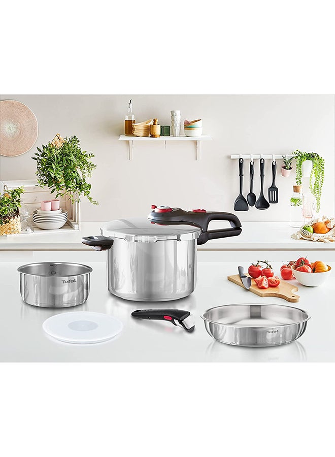 Tefal 6 Pieces  Set  Tefal Pressure Cooker Secure Neo 6 Liters Silver Silver - Image 3