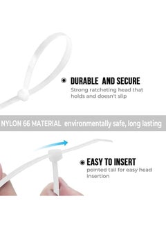 MOMENT Self Locking Cable Ties | 250 X 3.6 Mm 10" Inch | 100 Pieces, White | Heat Resistant Cable Zip Ties | Self-Locking Cable Organizer | Anti - Slip Wire Organizer | For Indoor & Outdoor Use  - Image 5