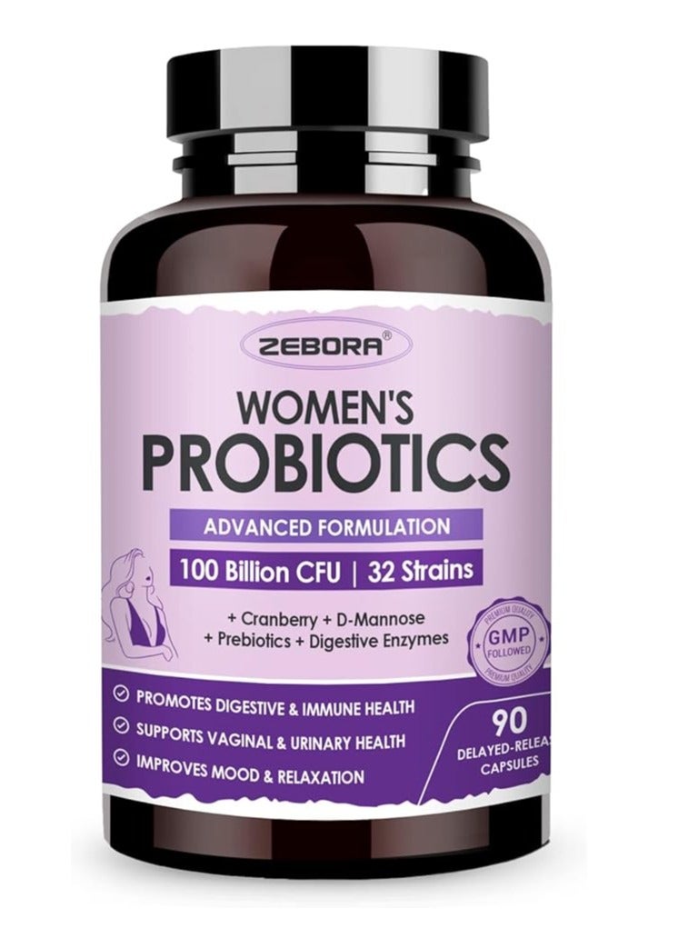 Women's Probiotics 100 Billion CFU 32 Strains 90 Capsules