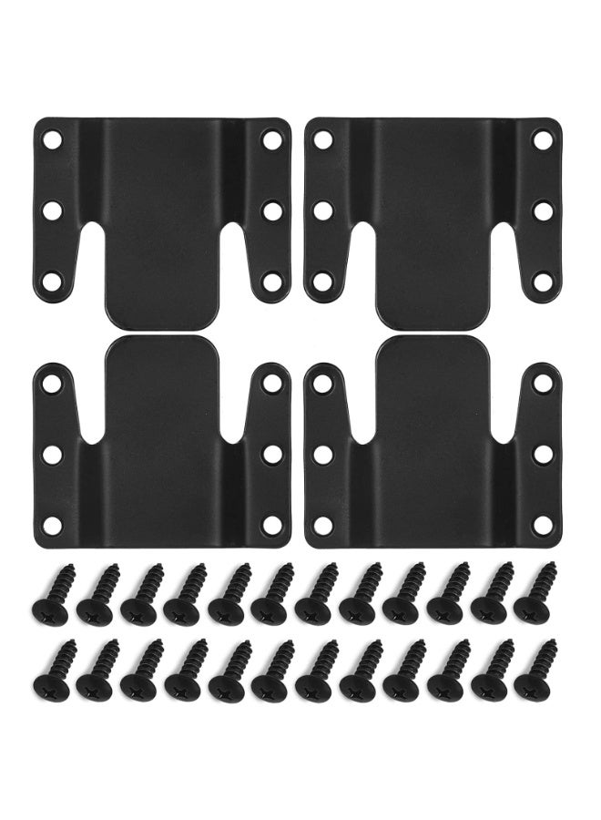 سونسر موصلات أريكة مقطعية، حوامل أثاث معدنية مكونة من 4 قطع مع براغي، أسود - Image 1