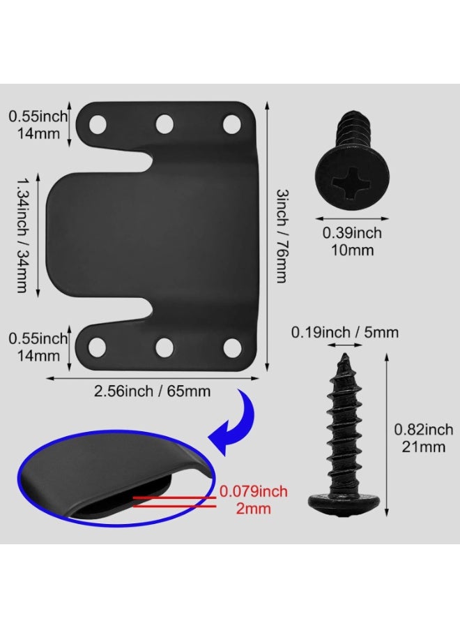 سونسر موصلات أريكة مقطعية، حوامل أثاث معدنية مكونة من 4 قطع مع براغي، أسود - Image 2