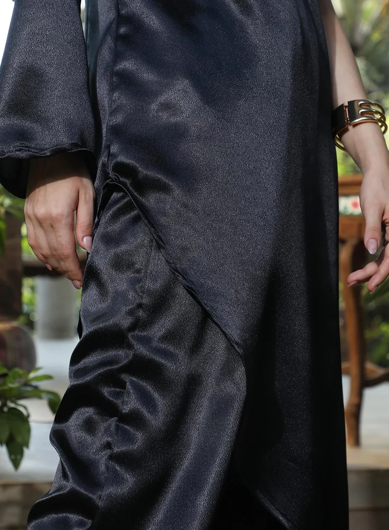 قصة Women's Raven Black Asymmetrical Flora Co-Ord Set