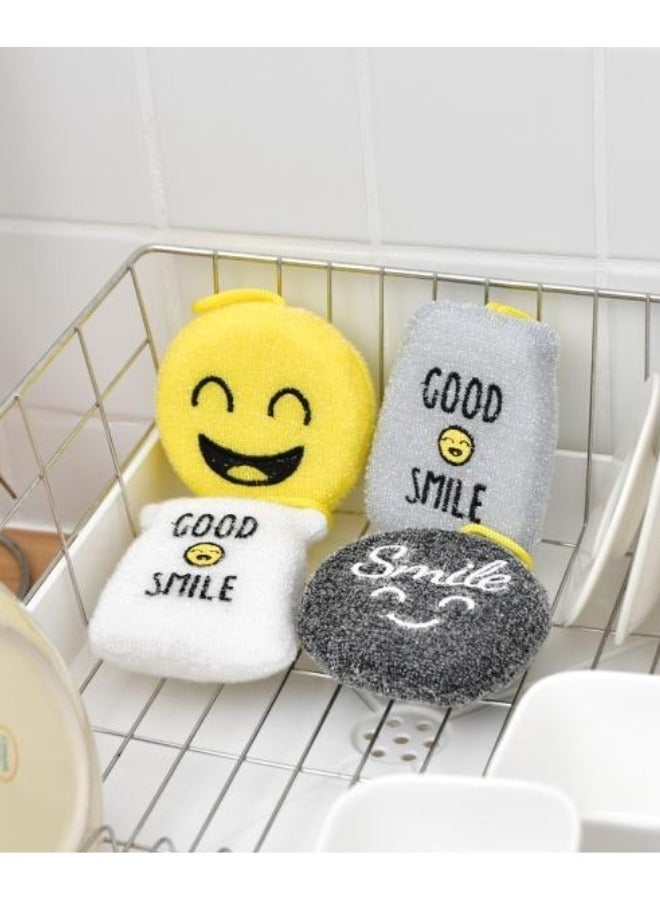 عبوة من 4 قطع إسفنجية تنظيف فعالة وطويلة الأمد - إسفنجة غسيل الأطباق متعددة الأغراض من الألياف الدقيقة - Image 3