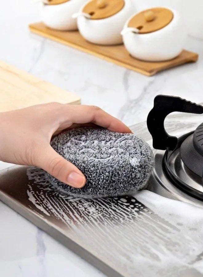 عبوة من 4 قطع إسفنجية تنظيف فعالة وطويلة الأمد - إسفنجة غسيل الأطباق متعددة الأغراض من الألياف الدقيقة - Image 5