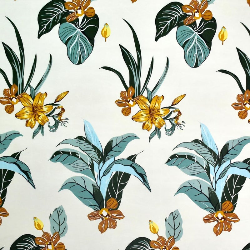 DECOREZA 350 TC Queen Size Elastic Fitted Bedsheet with Deep Pocket Cotton Feel Bed Sheet for Double Bed, Soft, Breathable & Wrinkle-Resistant, Includes 2 Pillow Covers, Size - 60"x78" Green Floral - Image 5