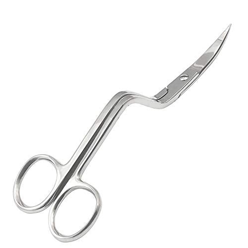 AAProTools Bent Handle Curved Embroidery Applique Scissors for Machine Embroidery & Fabric Stitches (Silver, Medium 6.5') - Image 1