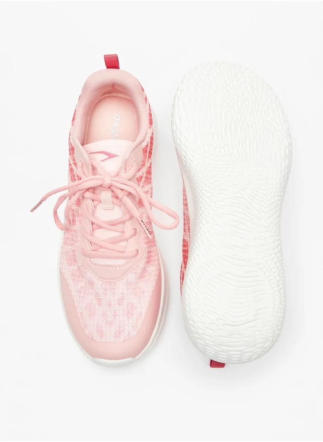 داش Women's Textured Lace-Up Sports Shoes