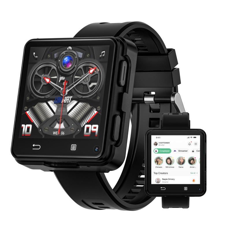 LOKMAT 4G Smart Watch Phone Call 4GB64GB Android 11 CPU MTK6761 Smartwatch 264 Large Screen Gaming Watch 1200mAh TypeC Port Dual Camera WiFi Bluetooth GPS Smart Watches for Men - Image 2