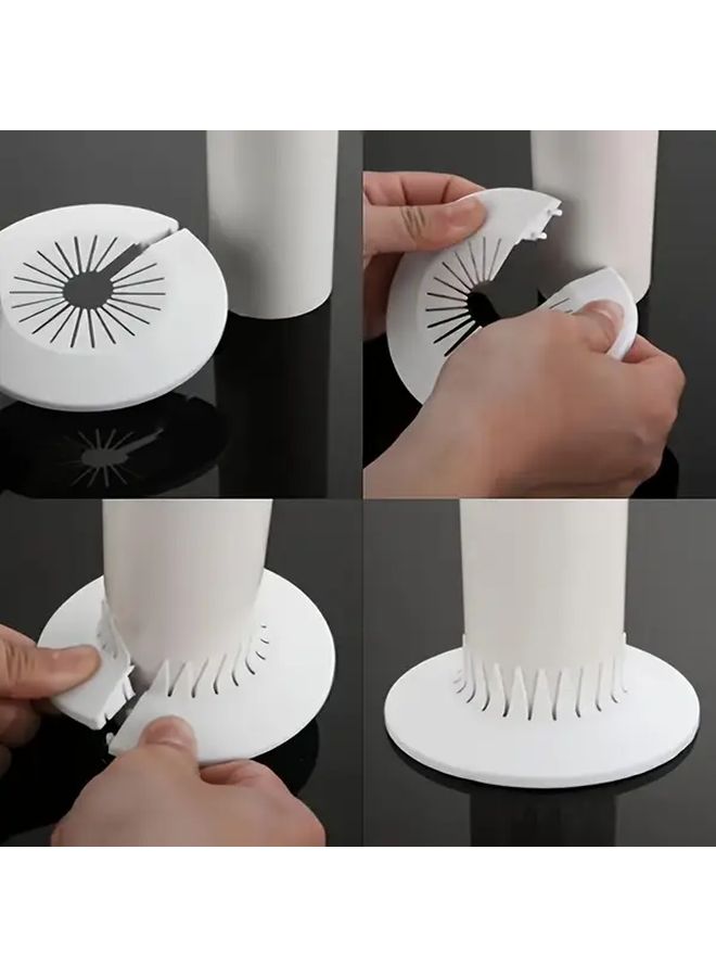 Waterproof Wall Hole Caps 4pcs Size L Heat Resistant Plastic Pipe Covers for Air Conditioning Kitchen Bathroom - Image 5