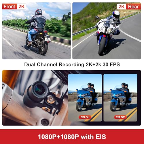 INNOVV K7 Motorcycle Dash Cam, 2K + 2K Front and Rear Camera with EIS Anti-Shake, Motorcycle DashCam with 24hr Sentry Mode, Emerg Auto Save GPS, App Connect, IP67 Waterproof, Max Support 512 GB - Image 3