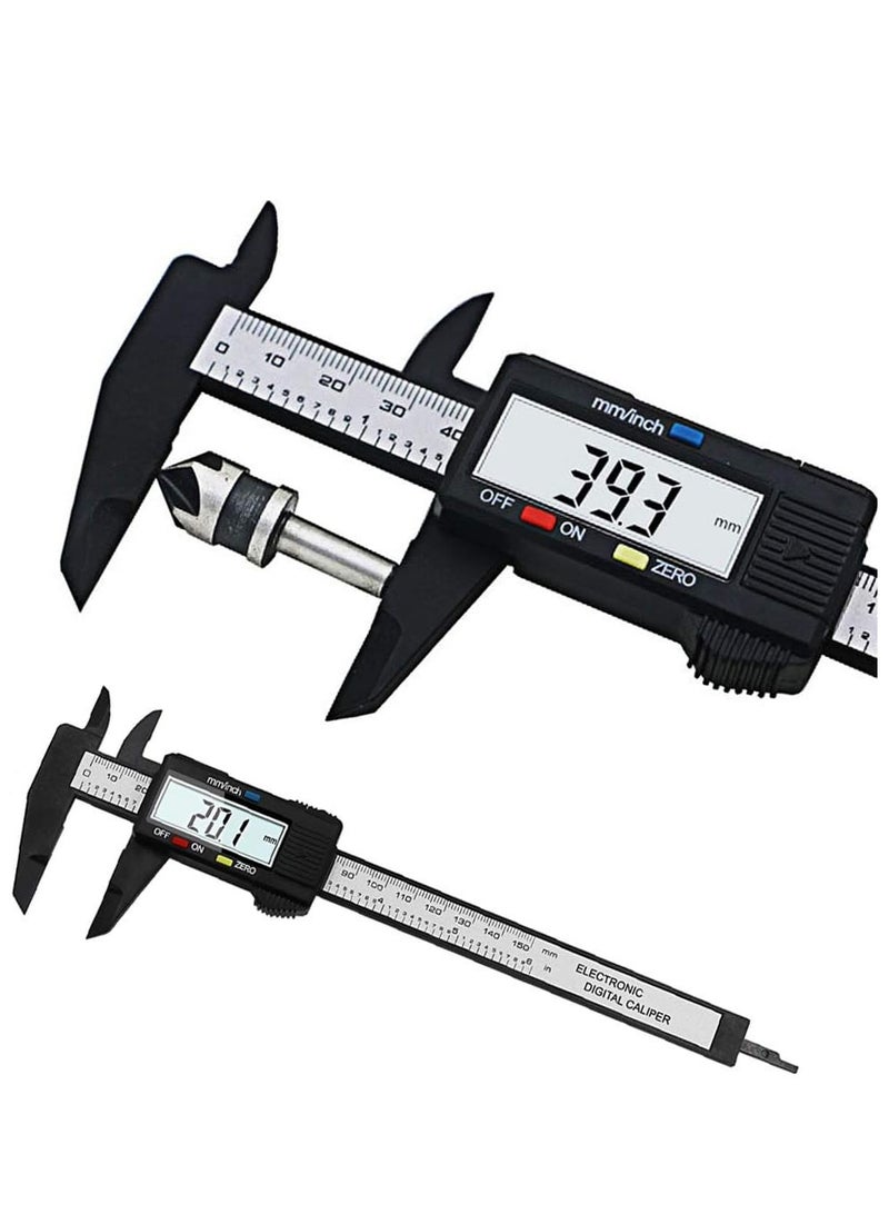 فرجار قياس الفرجار الإلكتروني الرقمي بشاشة LCD مقاس 6 بوصات من ألياف الكربون مقاس 150 مم - Image 1