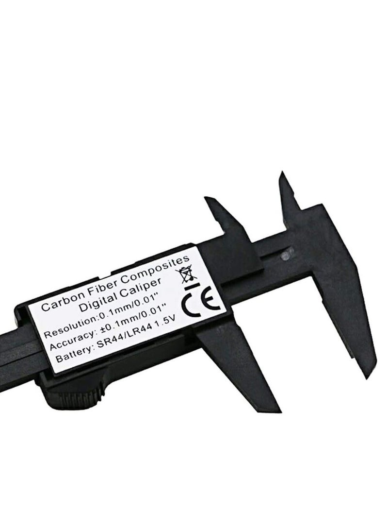 فرجار قياس الفرجار الإلكتروني الرقمي بشاشة LCD مقاس 6 بوصات من ألياف الكربون مقاس 150 مم - Image 5