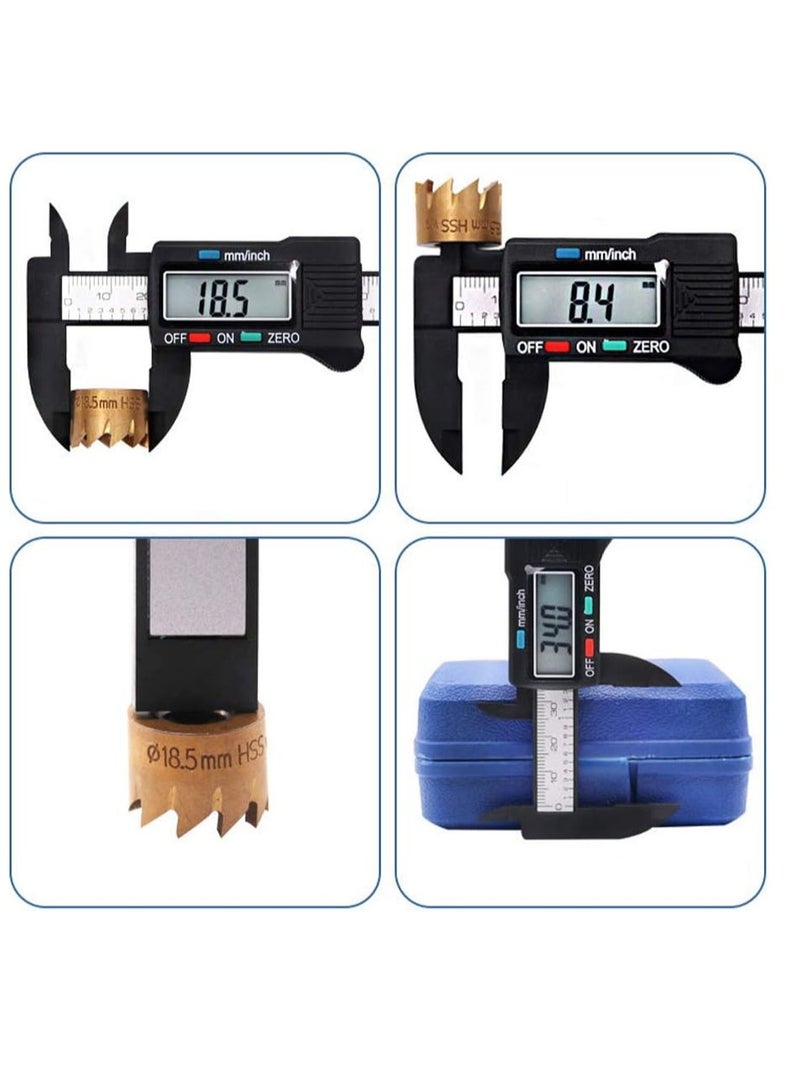 فرجار قياس الفرجار الإلكتروني الرقمي بشاشة LCD مقاس 6 بوصات من ألياف الكربون مقاس 150 مم - Image 2