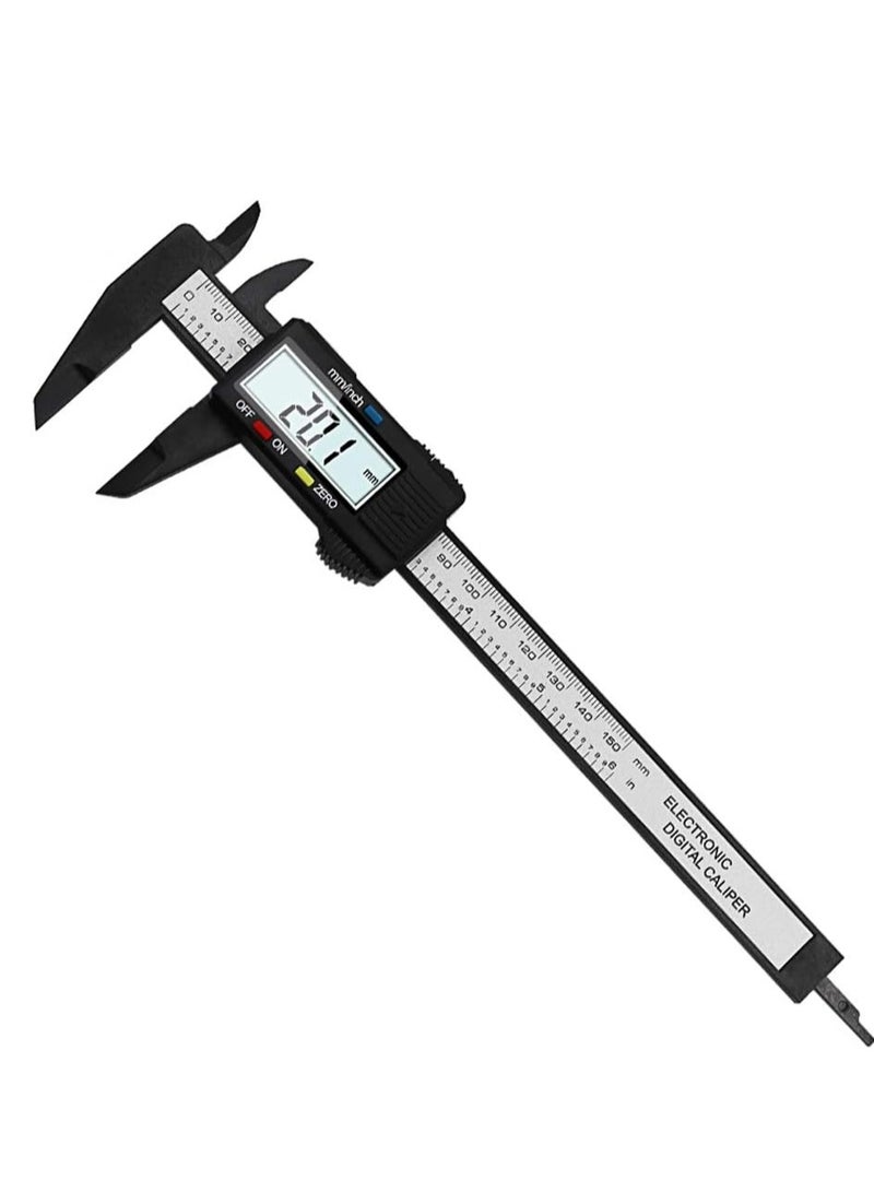 فرجار قياس الفرجار الإلكتروني الرقمي بشاشة LCD مقاس 6 بوصات من ألياف الكربون مقاس 150 مم - Image 4