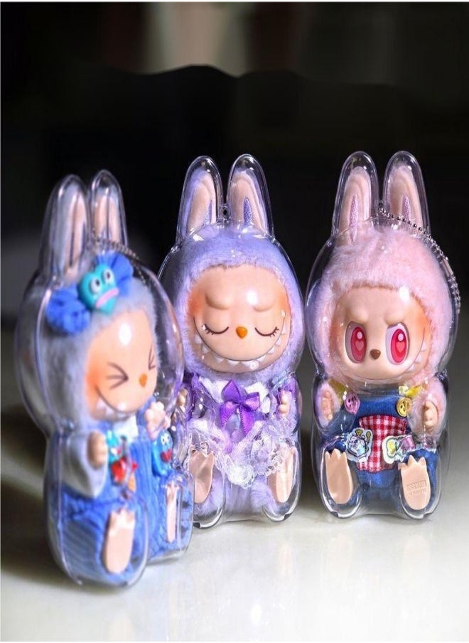 Beauenty - LABUBU 17cm Sit-Party Transparent Protective Shell - Doll Protective Backpack Charm, Bubble Mart Style, for 17cm Dolls - Image 1