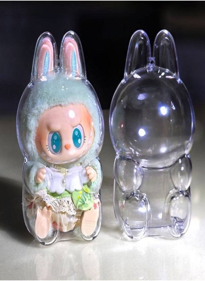 Beauenty - LABUBU 17cm Sit-Party Transparent Protective Shell - Doll Protective Backpack Charm, Bubble Mart Style, for 17cm Dolls - Image 1