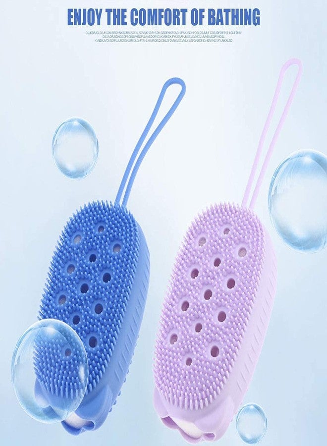 thriftkart Silicone Quick Foaming Bubble Bath Brush Soft Scrubbing Brushes Rubbing Body Massage Cleaner Bathroom Brush (Pack of 1) - Image 3