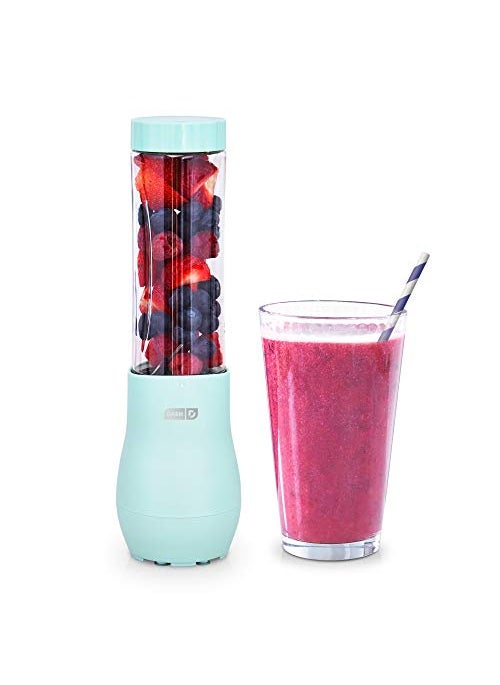 Dash Dash Mighty Mini 10 oz Compact Personal Bottle Blender with Travel Lid Aqua 