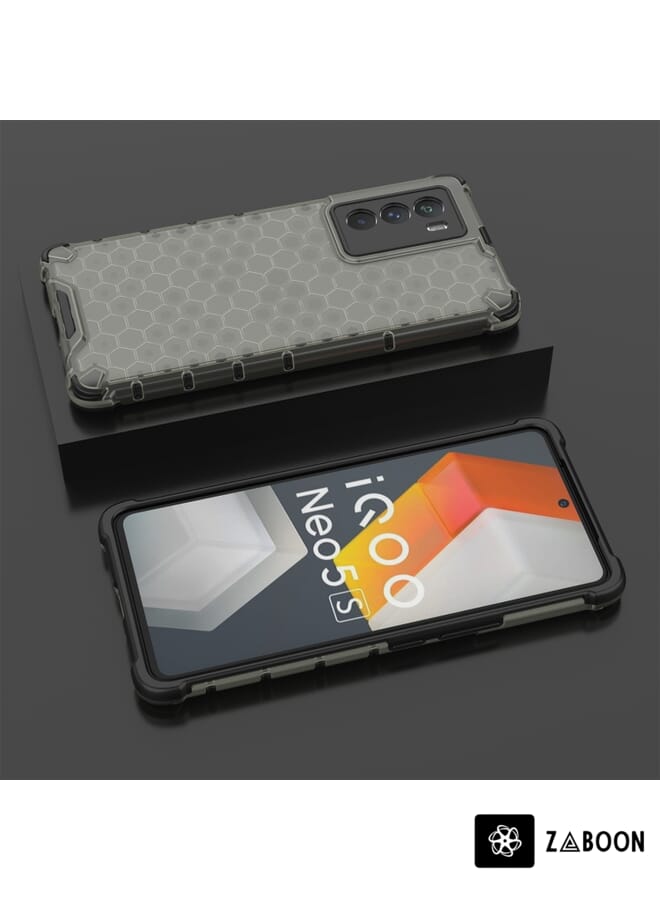 Zaboon غطاء حماية لهاتف vivo iQOO Neo 5s مضاد للصدمات بتصميم خلية النحل - Image 3