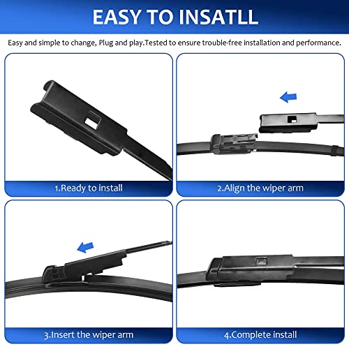 LUTEUS Windshield Wipers 24"+20"（Top Lock 16mm,Set of 2) replacement for Audi A4 A5 S4 Q3 Q5 SQ5 S5 RS5 2009-2020 Premium All-Season Automotive Windshield Wiper Blades - Image 5