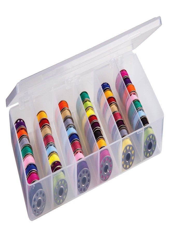 ArtBin 8156AB Large Bobbin Box, Sewing Bobbin Organizer, [1] Plastic Storage Case, Clear - Image 1
