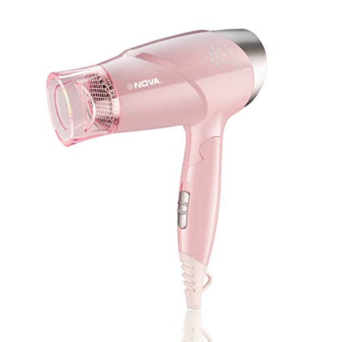 Nova NHP 8202 Premium 1400 Watts Hot and Cold Foldable Hair Dryer for Women (Pink) - Image 1
