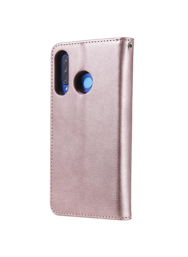 Zaboon Case For Huawei P30 Lite / nova 4e Solid Color Horizontal Flip Protective Case with Holder & Card Slots & Wallet & Photo Frame & Lanyard - Image 3