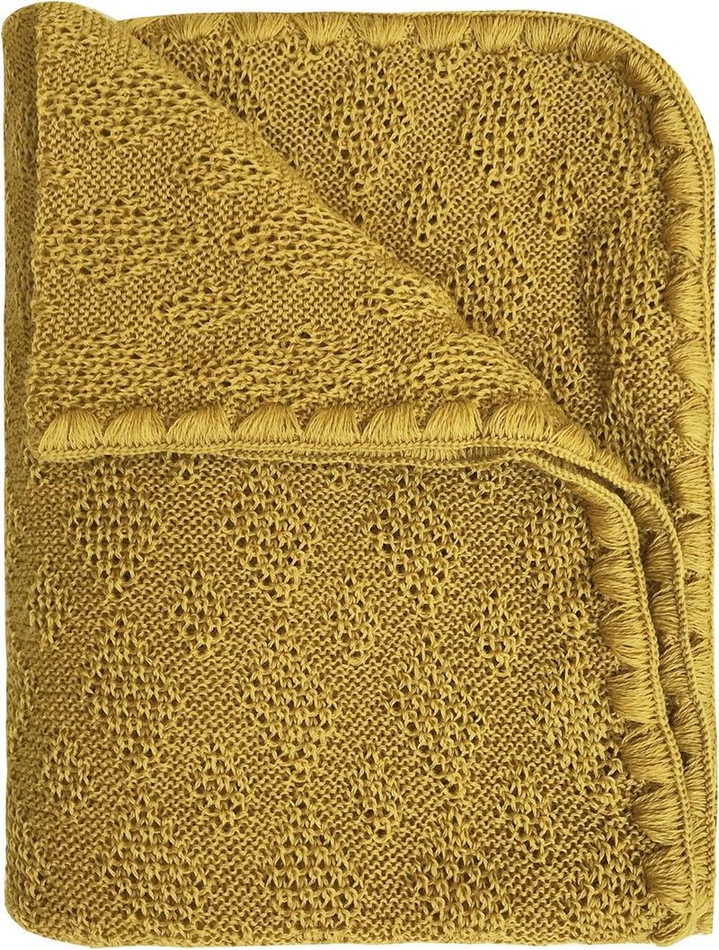 Ecoable Baby Warm Blanket: Washable Merino Wool Receiving Thermal Blanket, 31x40 inches (Curry) - Image 1