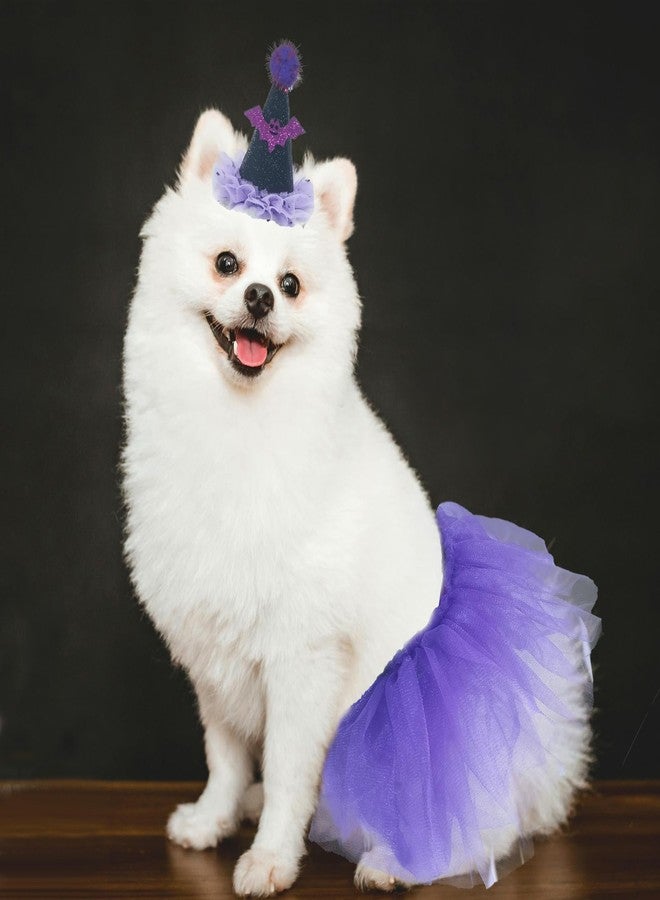 ZARSIO Halloween Dog Costume Set Purple Halloween Hat and Tutu Skirt for Cats and Small Dogs - Image 5