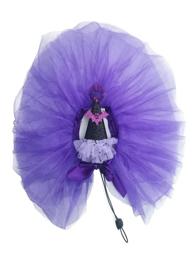 ZARSIO Halloween Dog Costume Set Purple Halloween Hat and Tutu Skirt for Cats and Small Dogs - Image 3