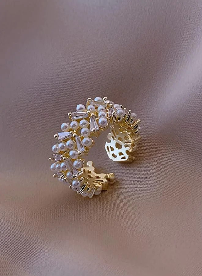 Take Two  Faux Pearl Crystals Ring for Women | Best Price UAE