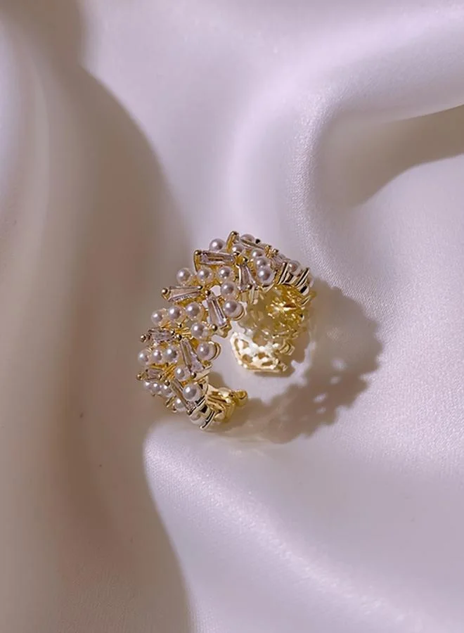 Take Two  Faux Pearl Crystals Ring for Women | Best Price UAE