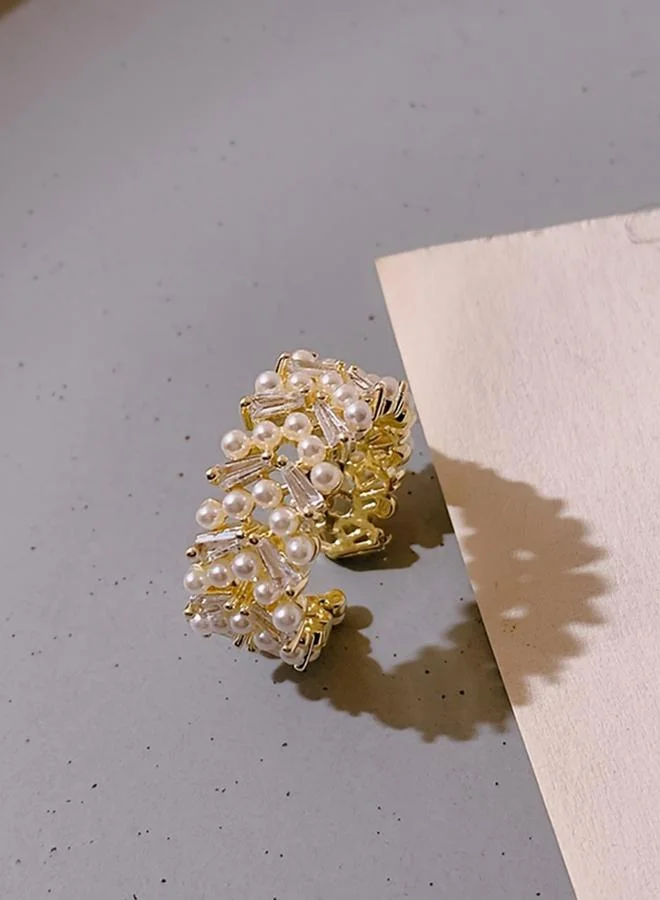 Take Two  Faux Pearl Crystals Ring for Women | Best Price UAE