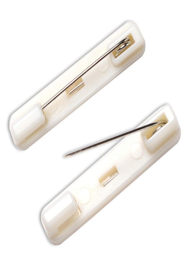 BOGZON 100 White Safety Pin Bar with Adhesive, Badge Pin Backs, Name Tag Pins - Image 2
