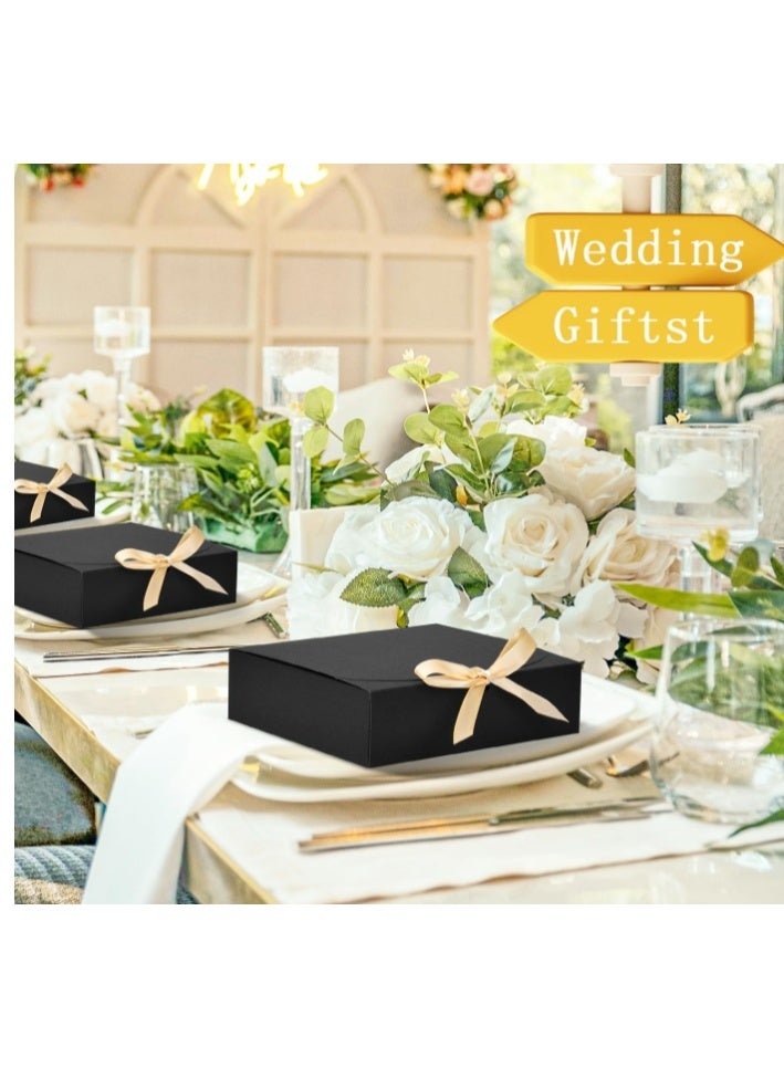 10 PCs Gift Boxes with Lids Gift Boxes 20X20X10CM, Bridesmaid Proposal Box with Ribbon, Kraft Paper Boxes for Wedding, Packaging, Present, Birthday, Party - Image 3