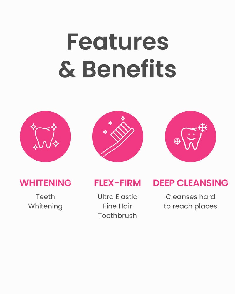 Euthymol Whitening Toothbrush (White, 6 Count) - Premium Soft Dual-Tension Bristles. Advanced Plaque Removal, Stain Reduction. - Image 3