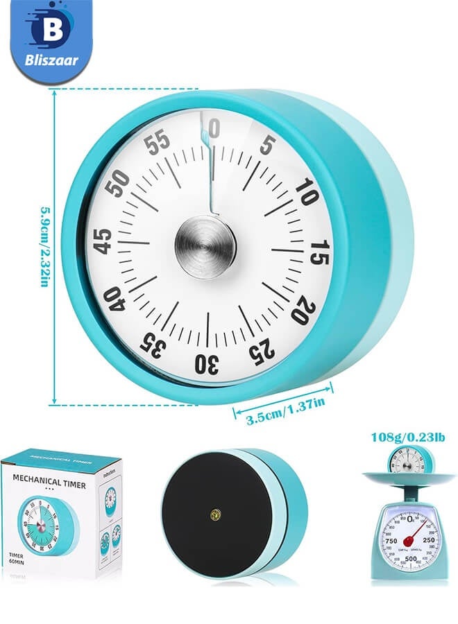 Bliszaar Kitchen Timer, Magnetic Kitchen Timer, Clock Digital Visual Timer 60-Minute Mechanical Kitchen Timer for Kids Teacher Classroom Meeting Children Adults - Image 2