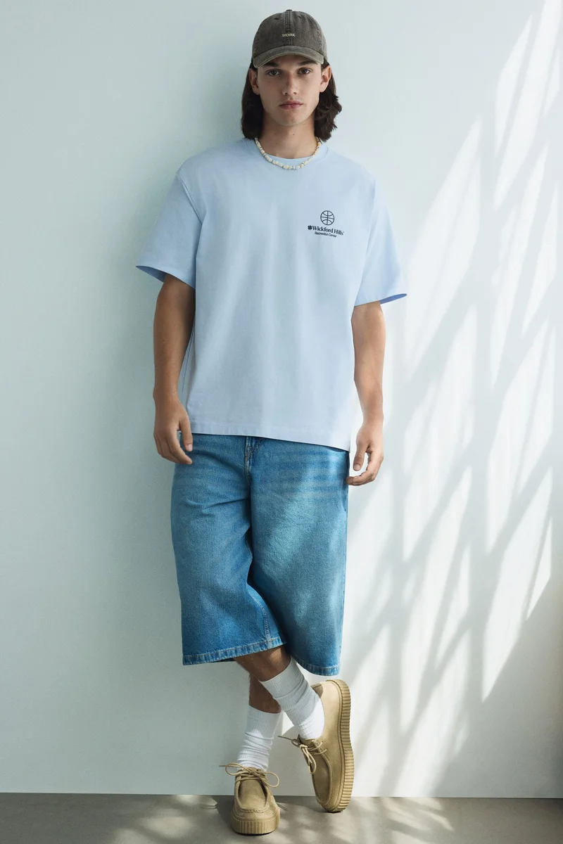 اتش اند ام تي-شيرت بقصة مريحة