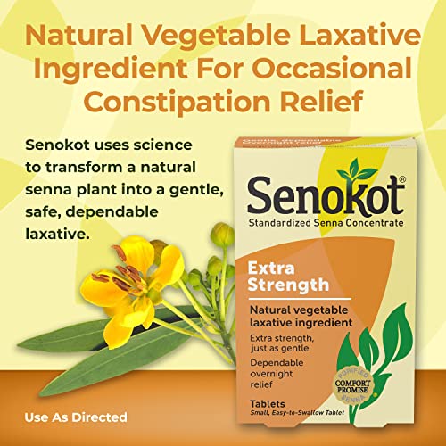 Senokot Extra Strength Natural Vegetable Laxative Ingredient Tablets, Senna Concentrate, Double-strength for Gentle, Overnight Relief From Occasional Constipation, 12 ct - Image 4