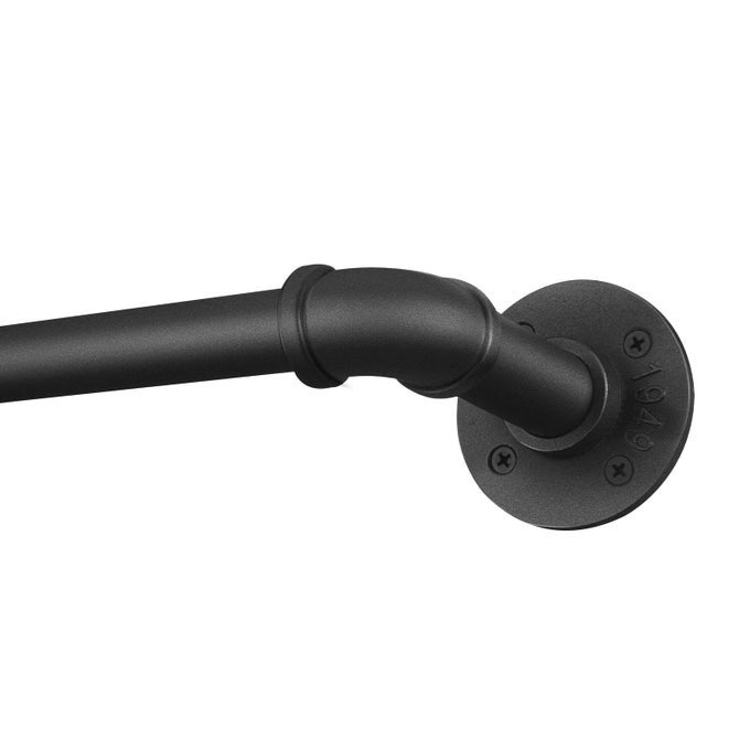 1 INCH CURTAIN RODS FOR WINDOWS 144 TO 168 OUTDOOR INDUSTRIAL ADJUSTABLE BLACKOUT CURTAIN ROD INDOOR HEAVY DUTY WRAP AROUND DRAPERY POLE BLACK 144168