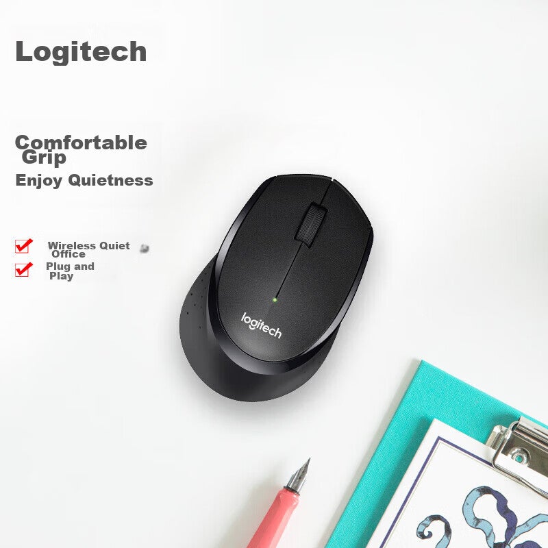 Logitech M330 [Enterprise Grade] Wireless Mouse, Silent Mouse, Office Mouse, Right-Handed Mouse with Wireless Nano Receiver, Black [Order Bonus] - Image 2