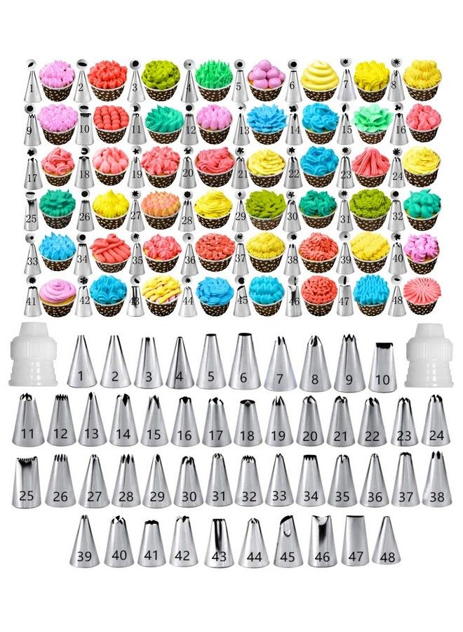Huayu Cake Decorating Tips And Icing Piping Tips Coupler With 48Pcs Piping Tips Instructions - Image 1