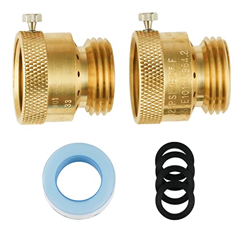 SUNGATOR 2-Pack Hose Bib Backflow Preventer, 3/4 Inch GHT Vacuum Breakers Outside Faucet, Hose Bib Anti-Siphon Valve for Outdoor Faucet, Brass 3/4'' Garden Hose Bib Anti-Backflow Preventer - Image 1