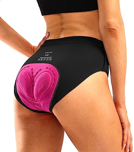 Bikewa Women's 4D Padded Bike Underwear Cycling Bicycle Shorts Mountain Biking Riding Briefs Biker Cycle Spin Undershorts Padding Motorcycle Gear for Women(Black,L) - Image 1