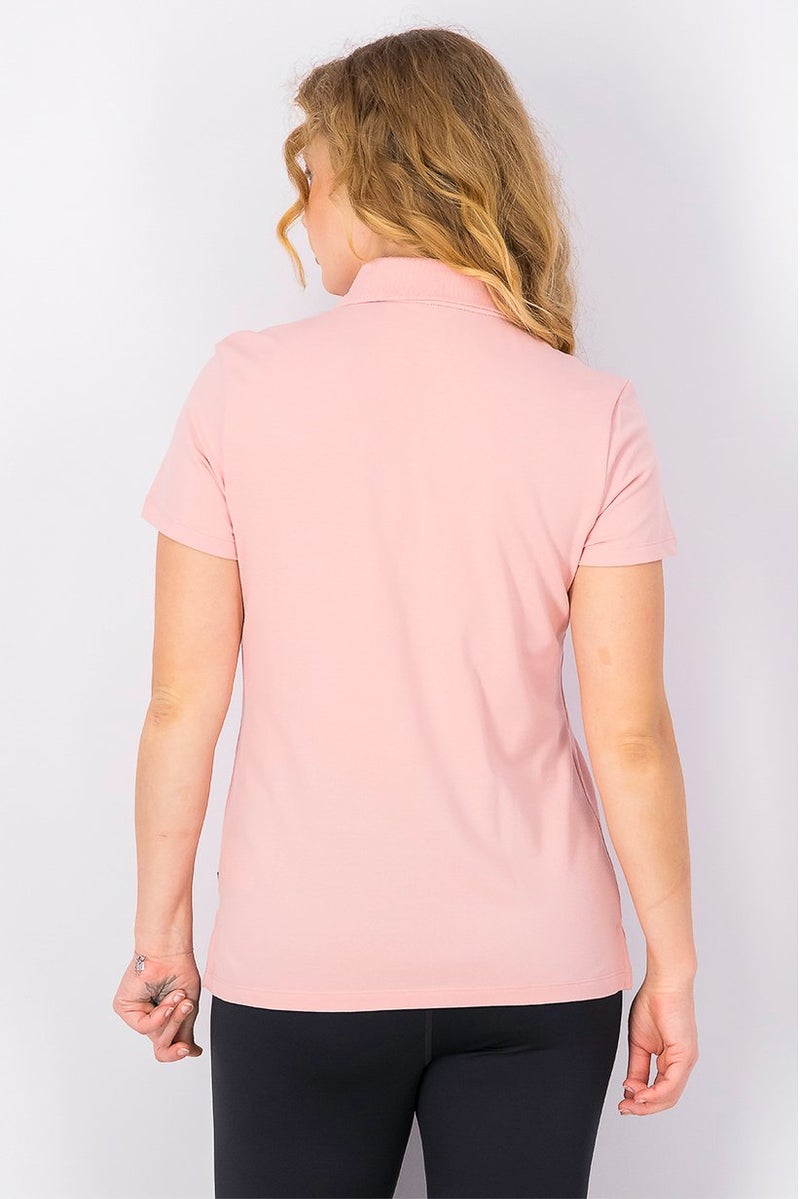 PUMA Women Solid Short Sleeve Essence Polo Shirt, Bridal Rose - Image 4