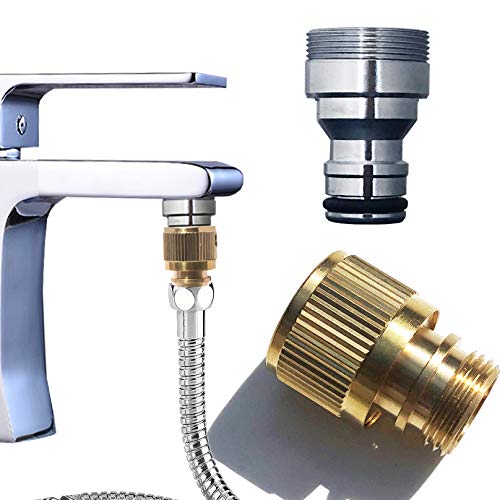 MISSMIN Quick Disconnect Shower Hose to Sink Faucet Snap Adapter, Indoor Faucet Hose Attachment for Bathtub, Bathroom and Kitchen - Image 1