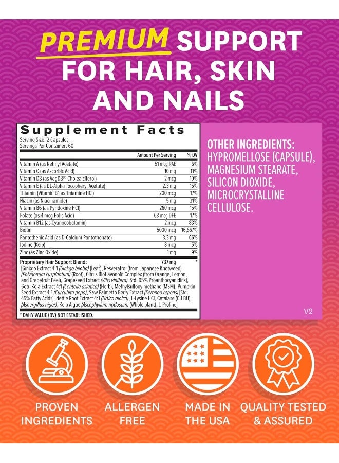 Zenwise Health, Daily Hair Growth Vitamins with DHT Blocker, 120 Vegetarian Capsules - Image 2